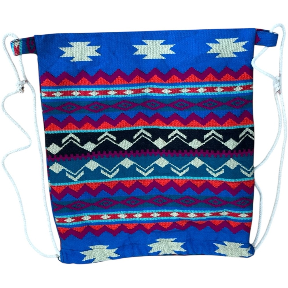 Colorful Tribal Pattern Drawstring Backpack - image 2